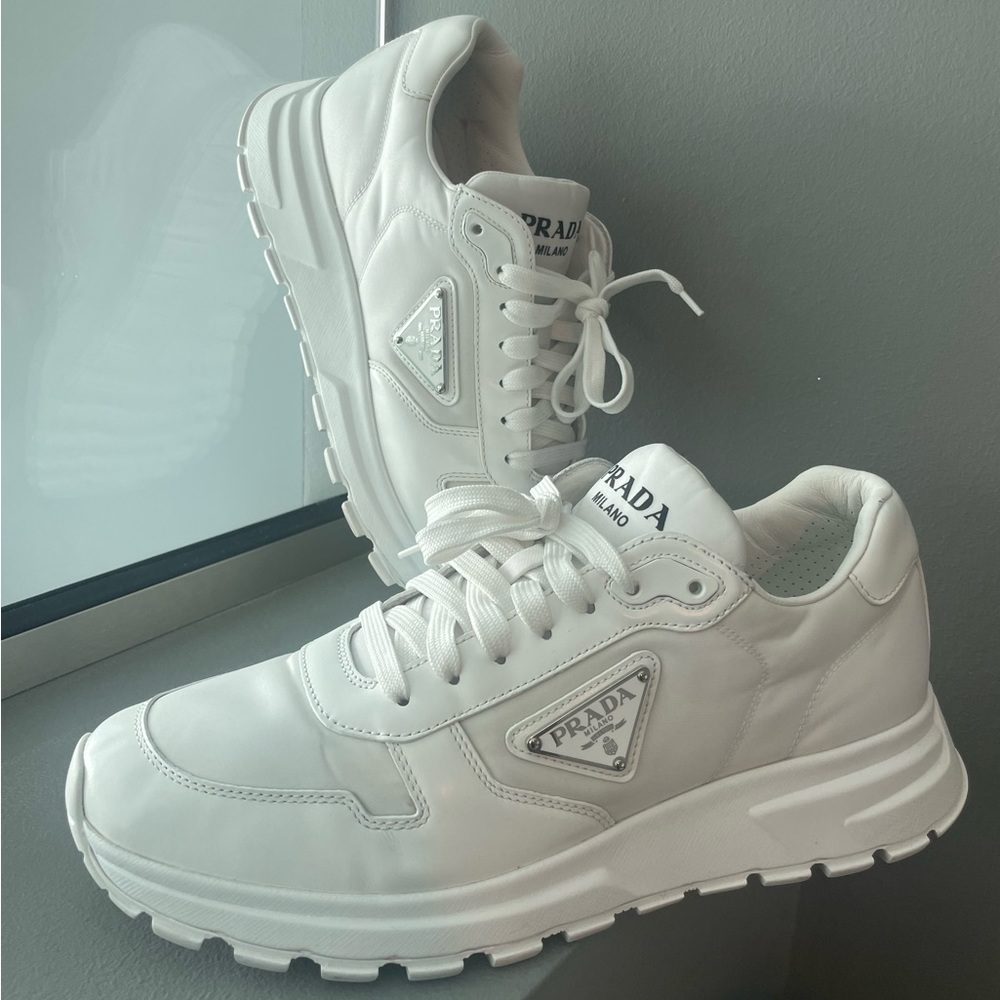 PRADA mens Prax 1 Mixed Media Sneaker US 9 | EU 42